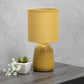 All The Rages Simple Designs Mustard Yellow 10" Ceramic Table Lamp With Matching Fabric Shade
