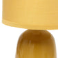 All The Rages Simple Designs Mustard Yellow 10" Ceramic Table Lamp With Matching Fabric Shade