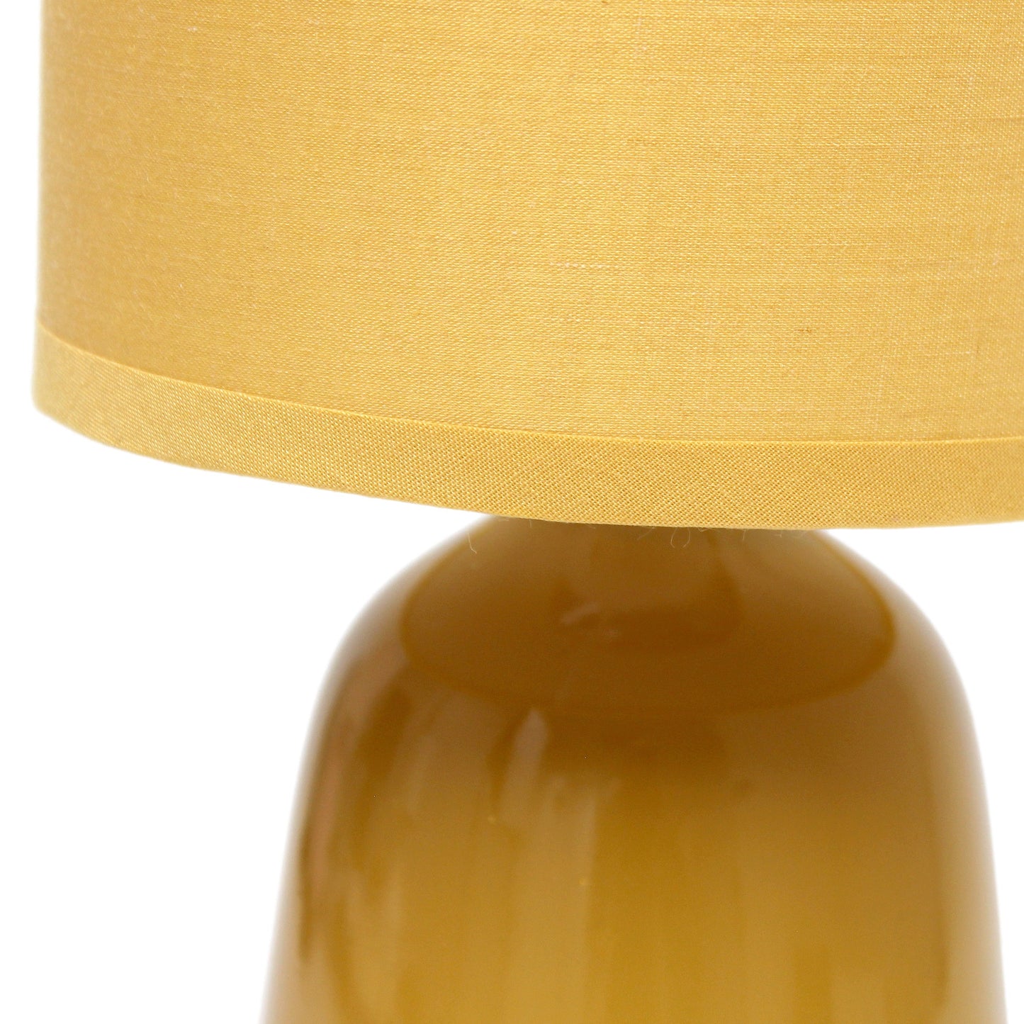 All The Rages Simple Designs Mustard Yellow 10" Ceramic Table Lamp With Matching Fabric Shade