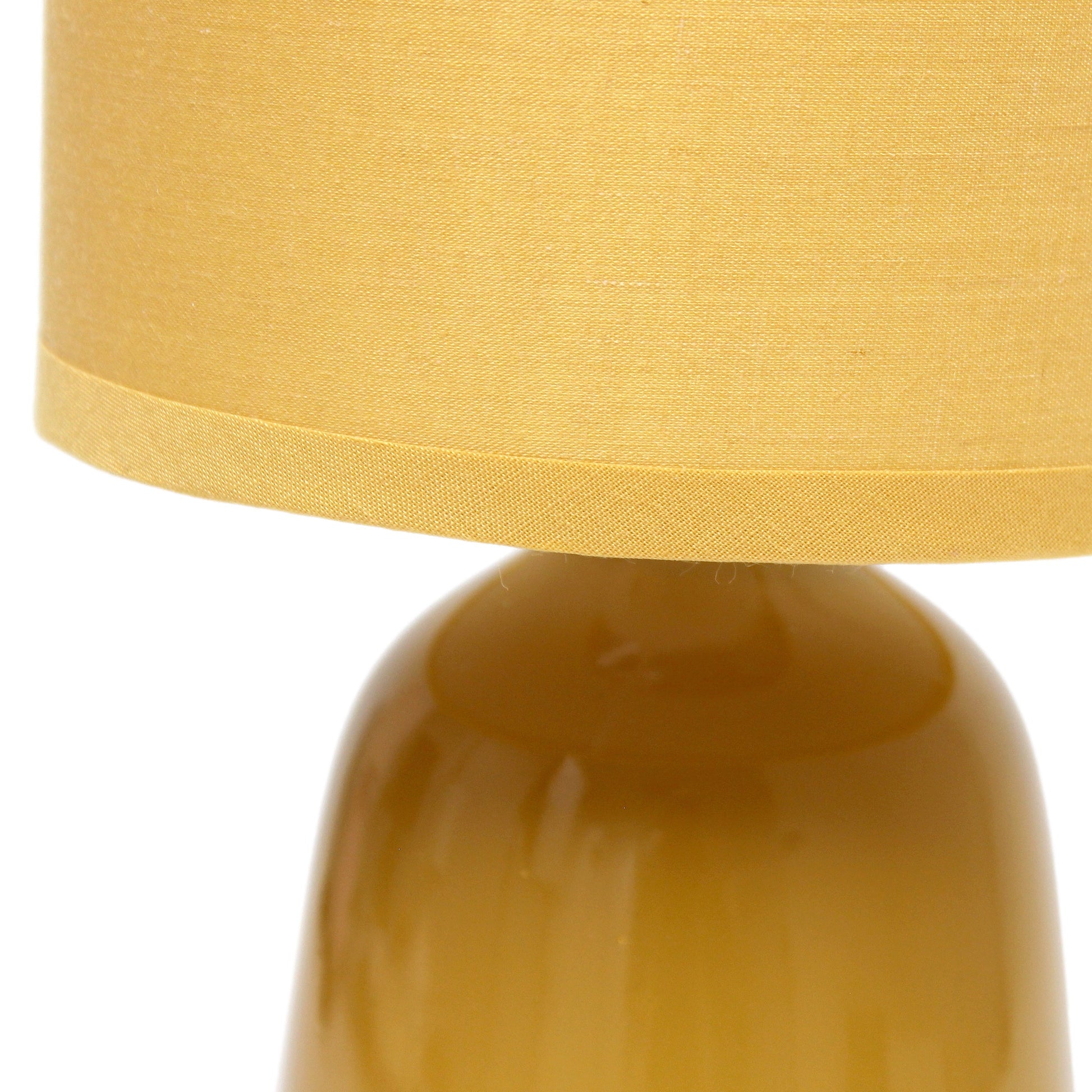 All The Rages Simple Designs Mustard Yellow 10" Ceramic Table Lamp With Matching Fabric Shade