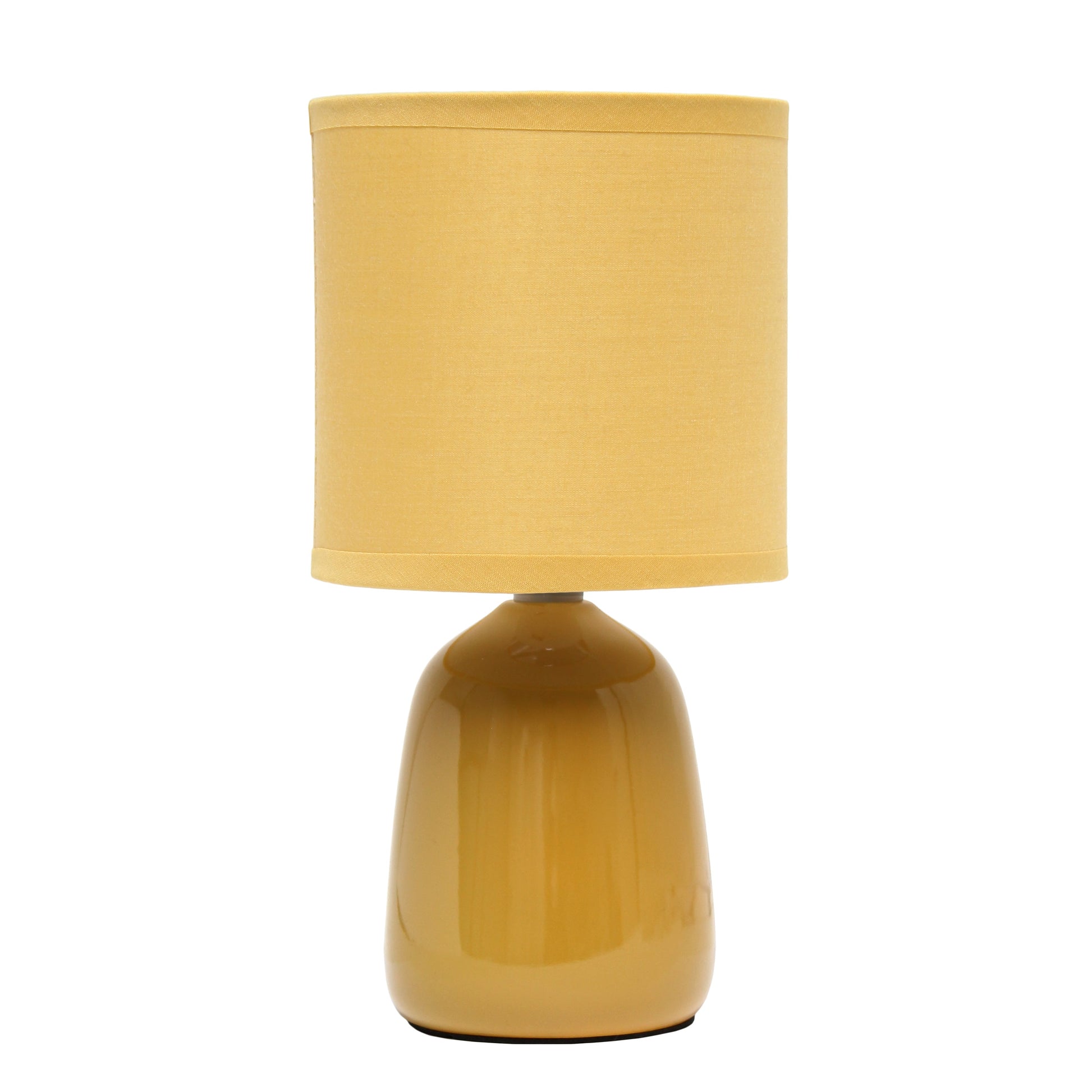 All The Rages Simple Designs Mustard Yellow 10" Ceramic Table Lamp With Matching Fabric Shade