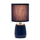 All The Rages Simple Designs Navy 10" Ceramic Table Lamp With Matching Fabric Shade