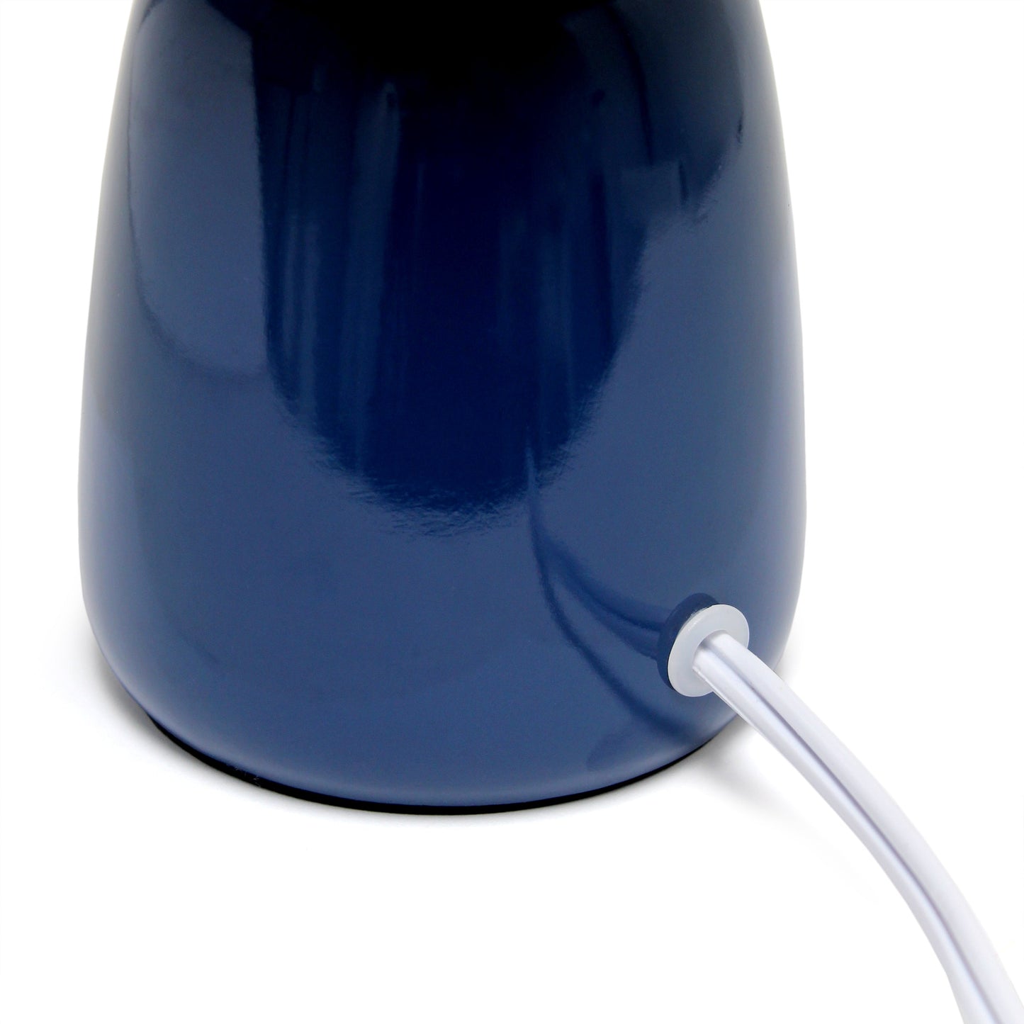 All The Rages Simple Designs Navy 10" Ceramic Table Lamp With Matching Fabric Shade