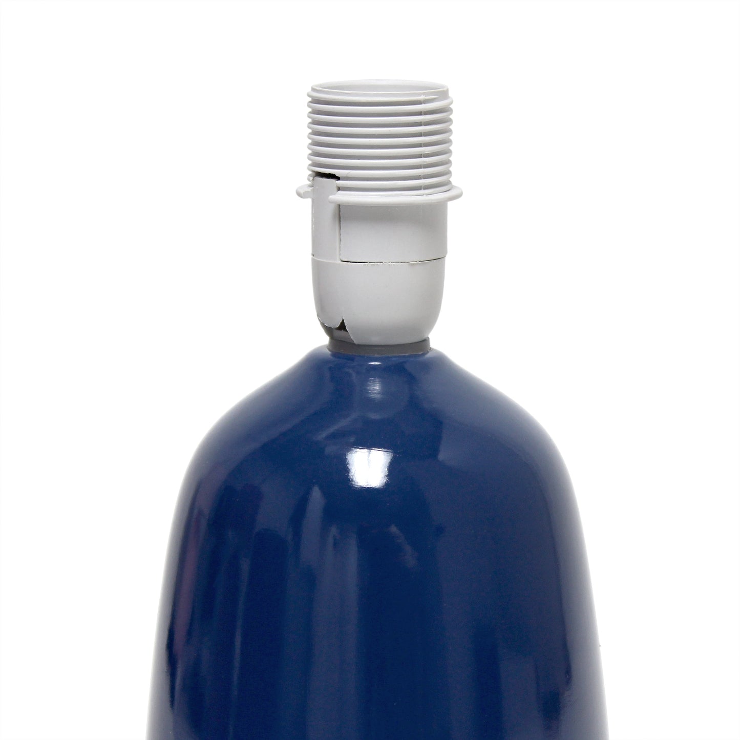 All The Rages Simple Designs Navy 10" Ceramic Table Lamp With Matching Fabric Shade