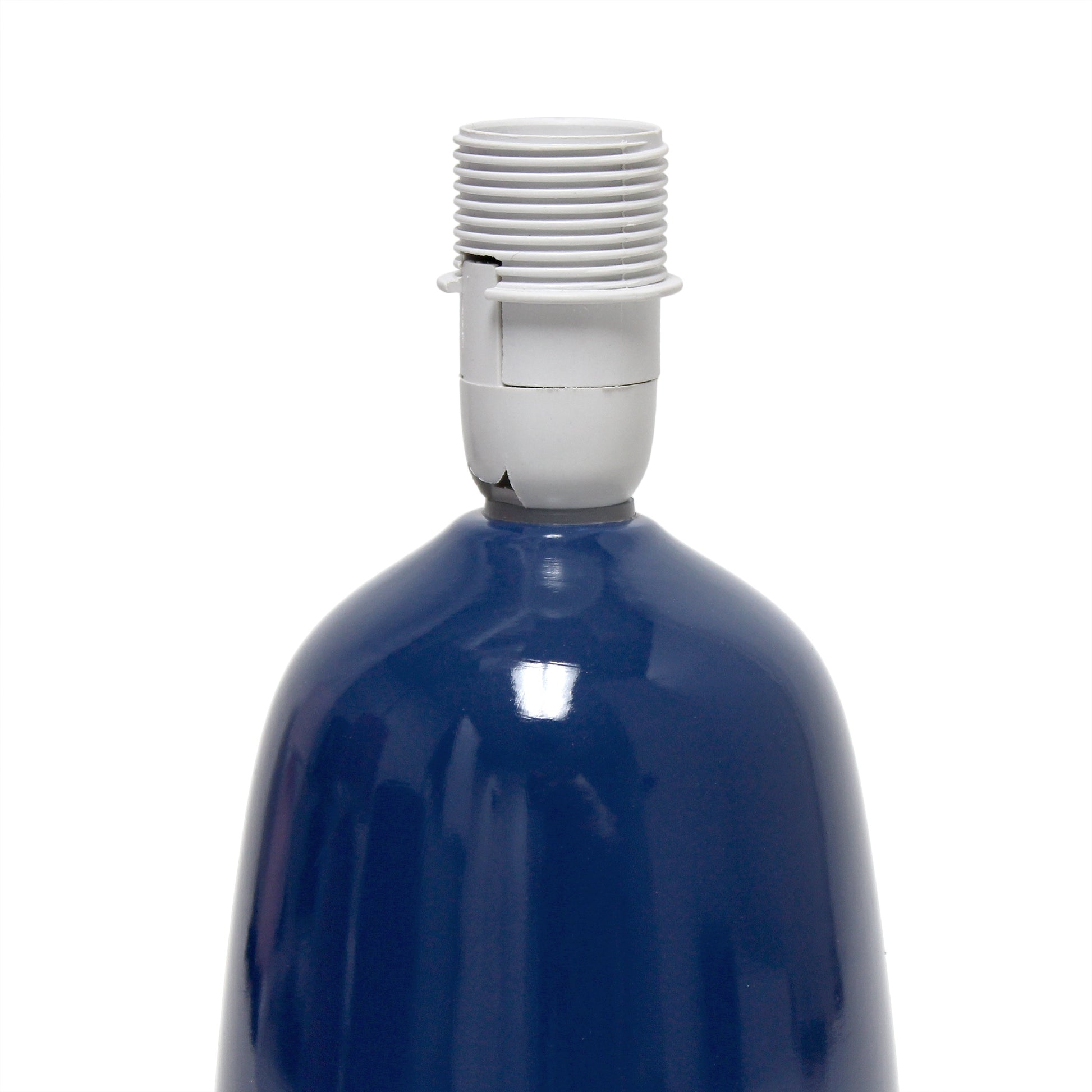 All The Rages Simple Designs Navy 10" Ceramic Table Lamp With Matching Fabric Shade