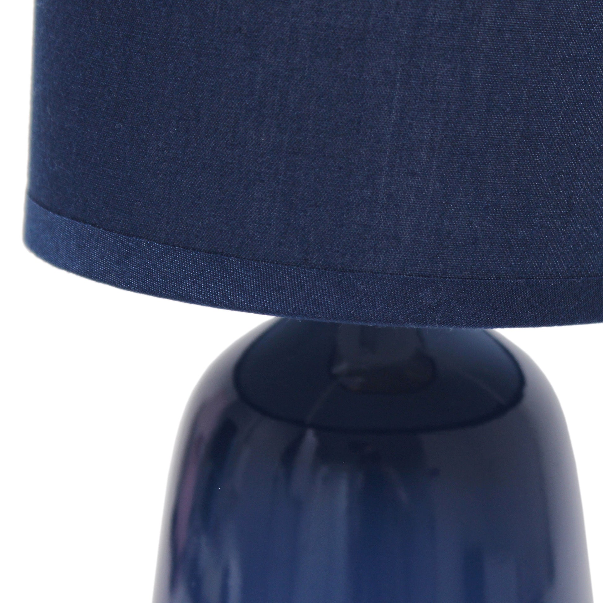 All The Rages Simple Designs Navy 10" Ceramic Table Lamp With Matching Fabric Shade
