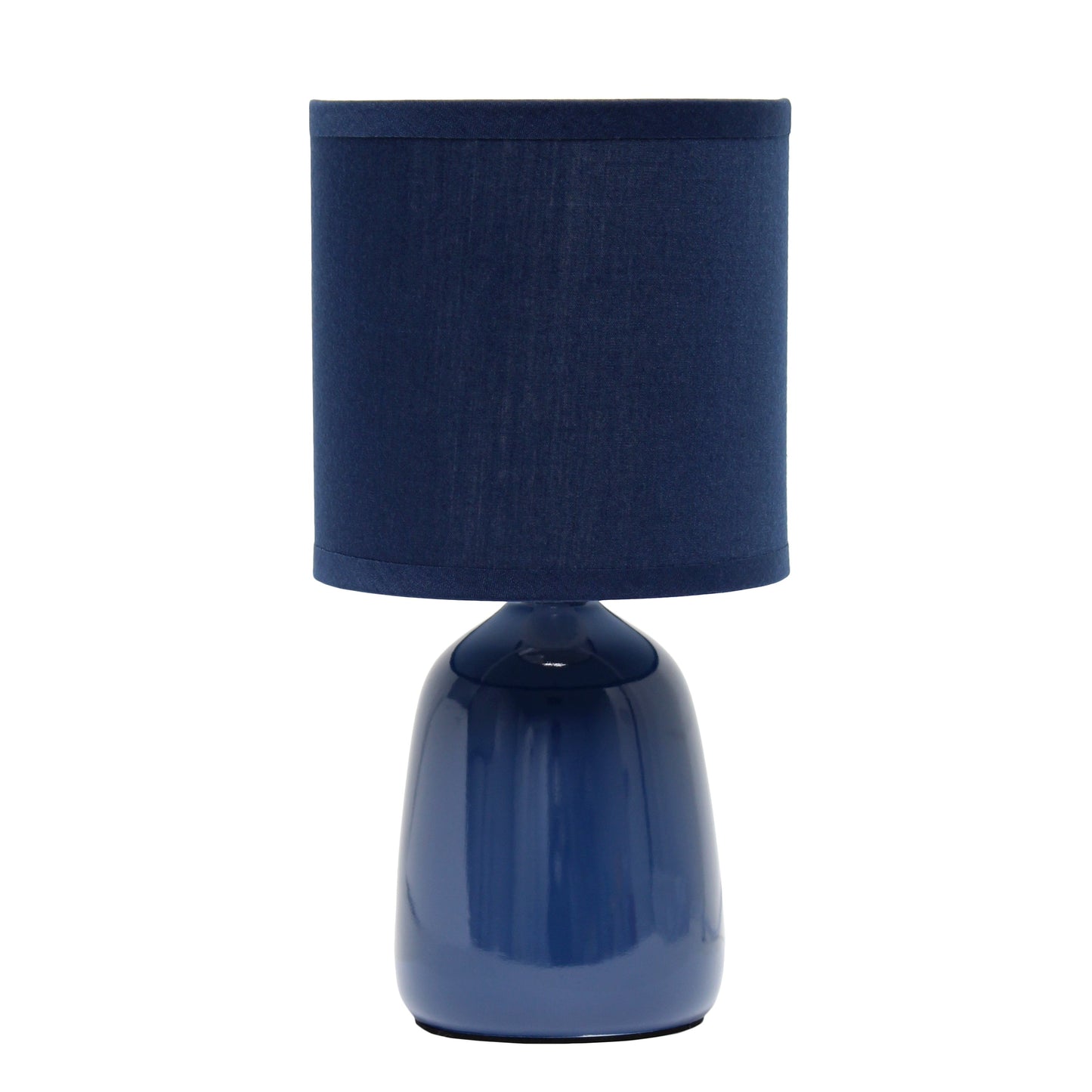 All The Rages Simple Designs Navy 10" Ceramic Table Lamp With Matching Fabric Shade