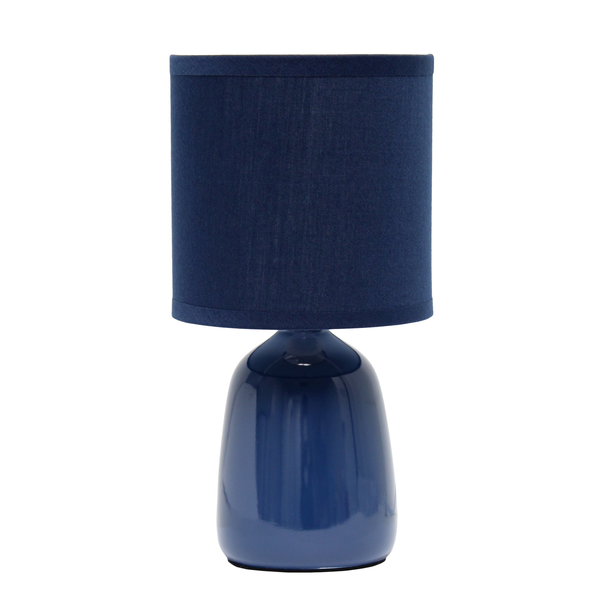 All The Rages Simple Designs Navy 10" Ceramic Table Lamp With Matching Fabric Shade
