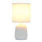 All The Rages Simple Designs Off White 10" Ceramic Table Lamp With Matching Fabric Shade