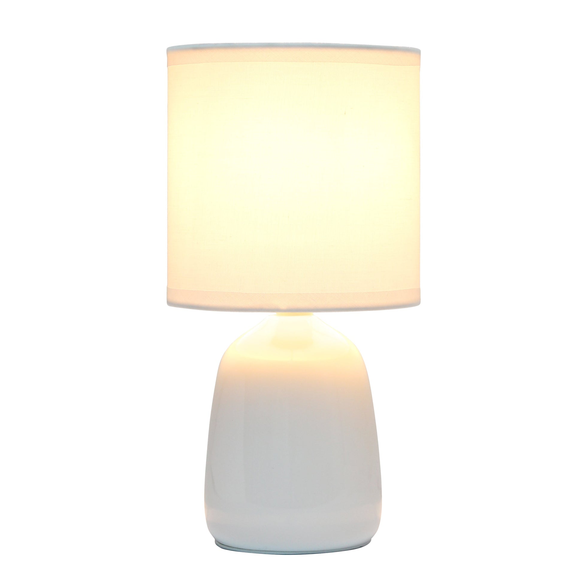 All The Rages Simple Designs Off White 10" Ceramic Table Lamp With Matching Fabric Shade