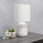 All The Rages Simple Designs Off White 10" Ceramic Table Lamp With Matching Fabric Shade