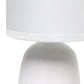All The Rages Simple Designs Off White 10" Ceramic Table Lamp With Matching Fabric Shade