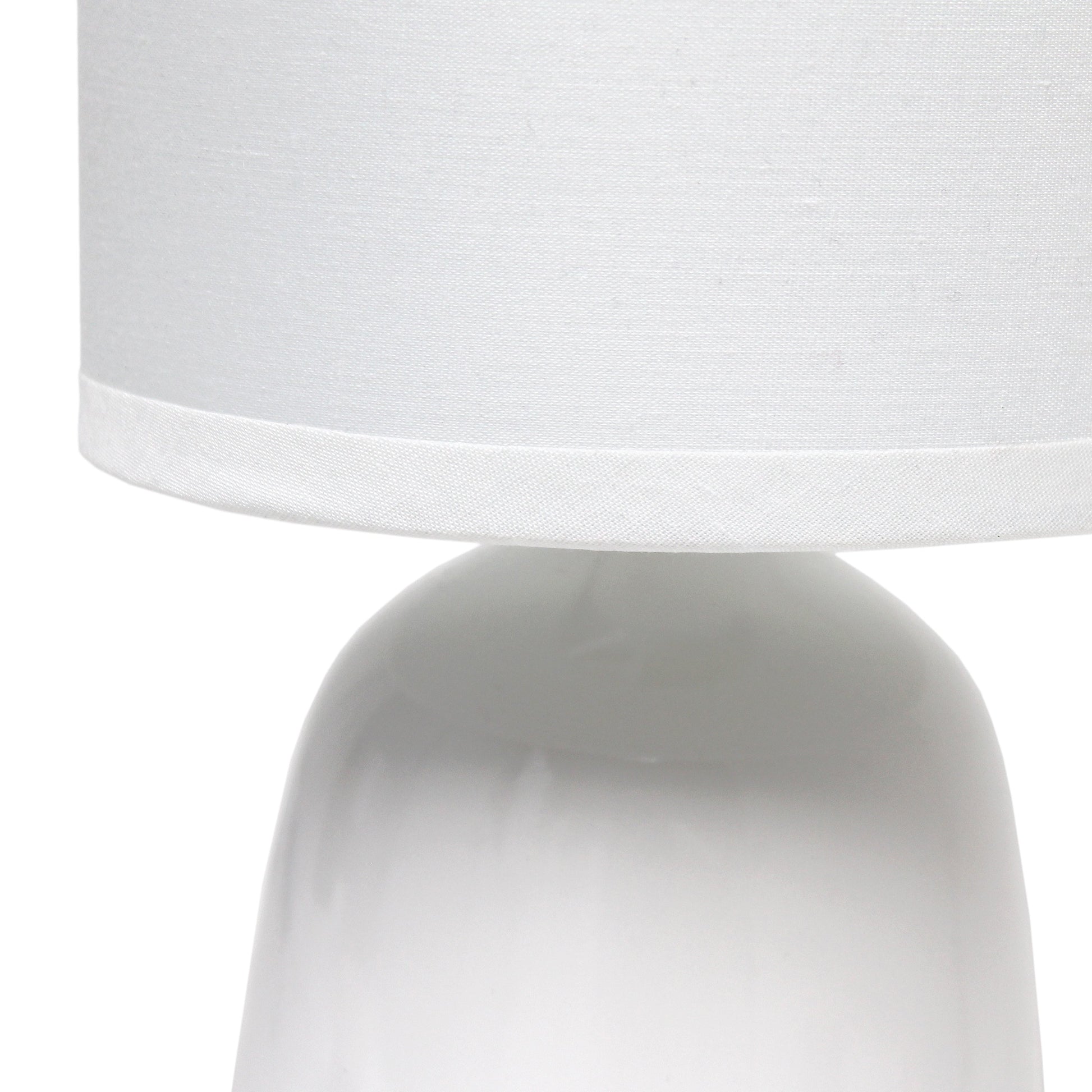 All The Rages Simple Designs Off White 10" Ceramic Table Lamp With Matching Fabric Shade