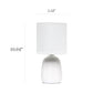 All The Rages Simple Designs Off White 10" Ceramic Table Lamp With Matching Fabric Shade
