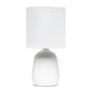 All The Rages Simple Designs Off White 10" Ceramic Table Lamp With Matching Fabric Shade
