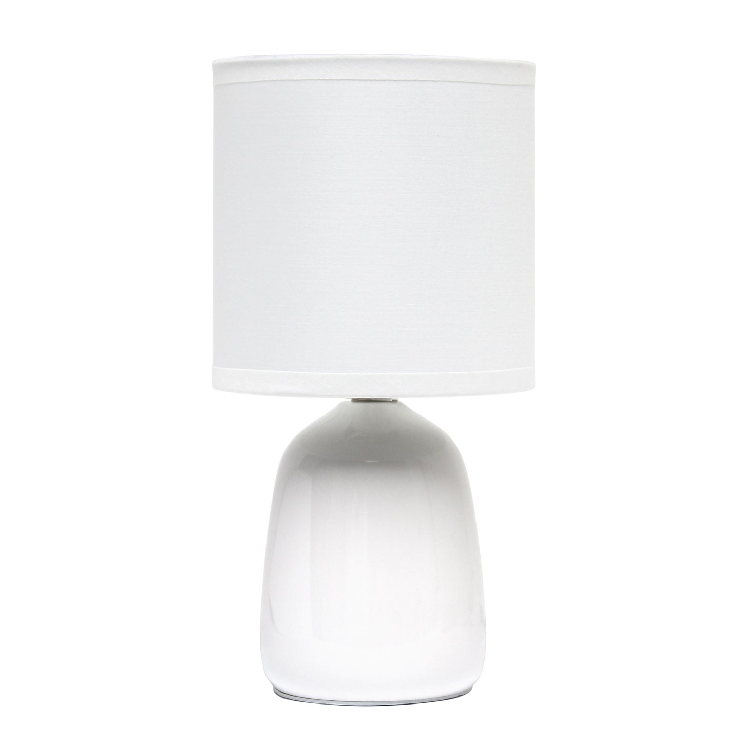 All The Rages Simple Designs Off White 10" Ceramic Table Lamp With Matching Fabric Shade