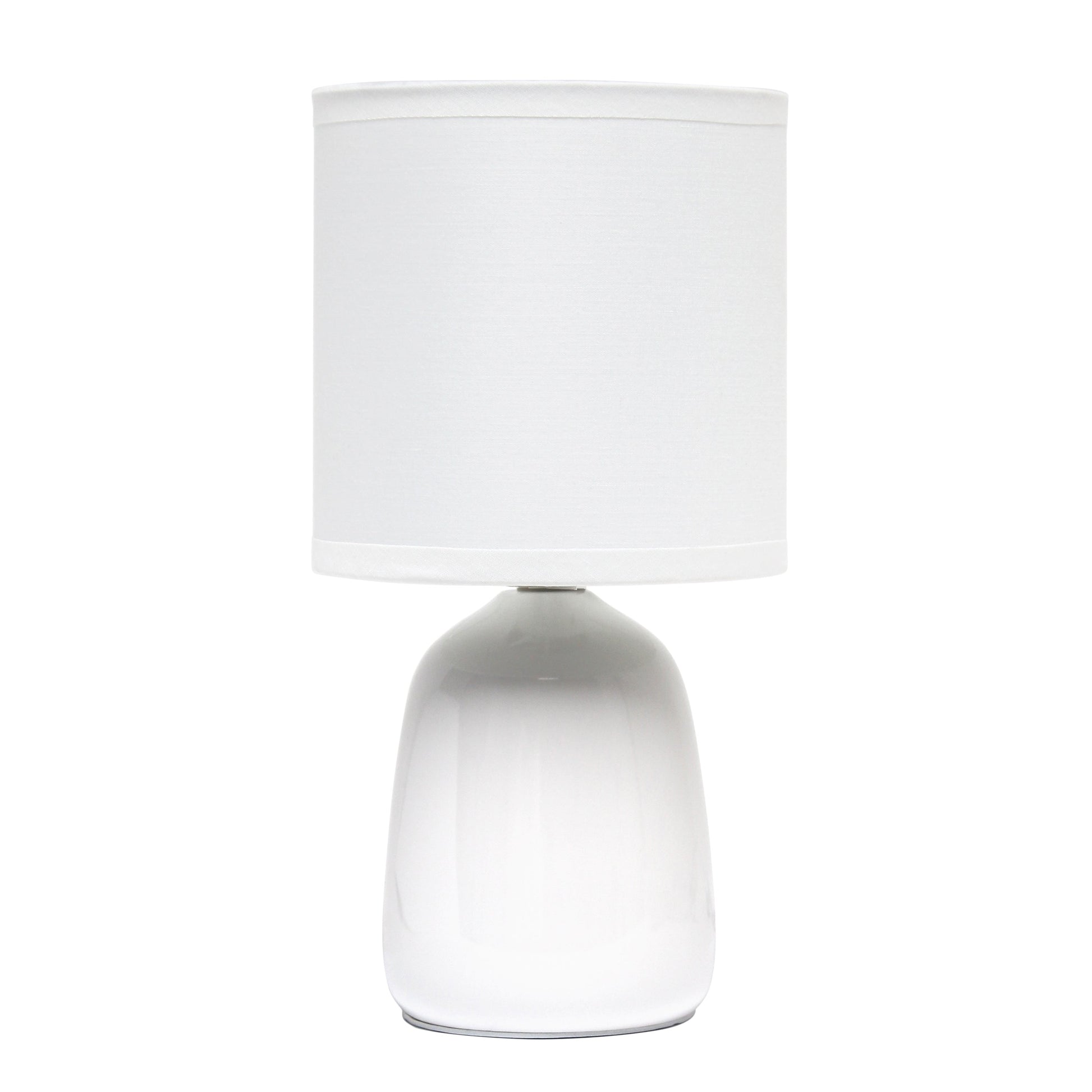 All The Rages Simple Designs Off White 10" Ceramic Table Lamp With Matching Fabric Shade