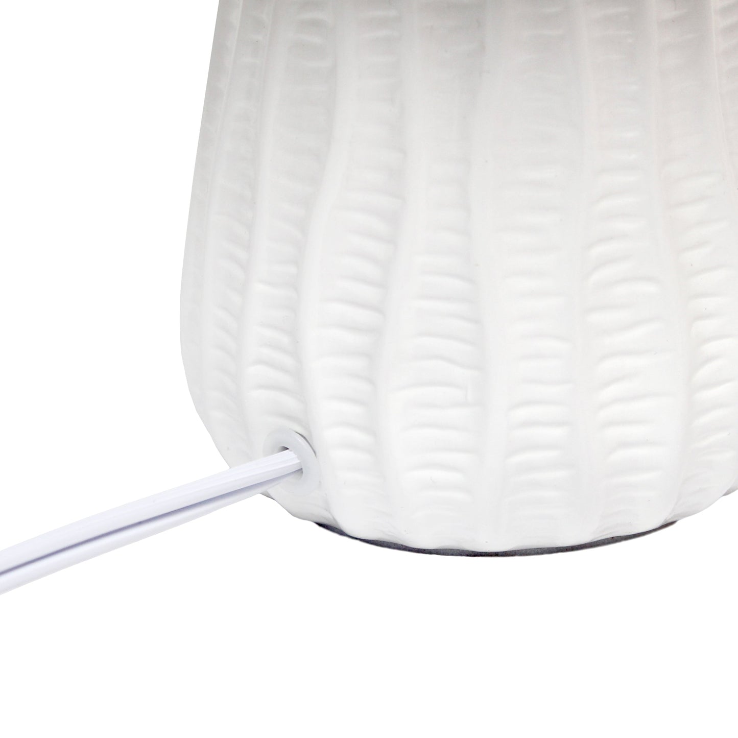 All The Rages Simple Designs Off White 11" Ceramic Texture Pastel Table Lamp With Matching Fabric Shade