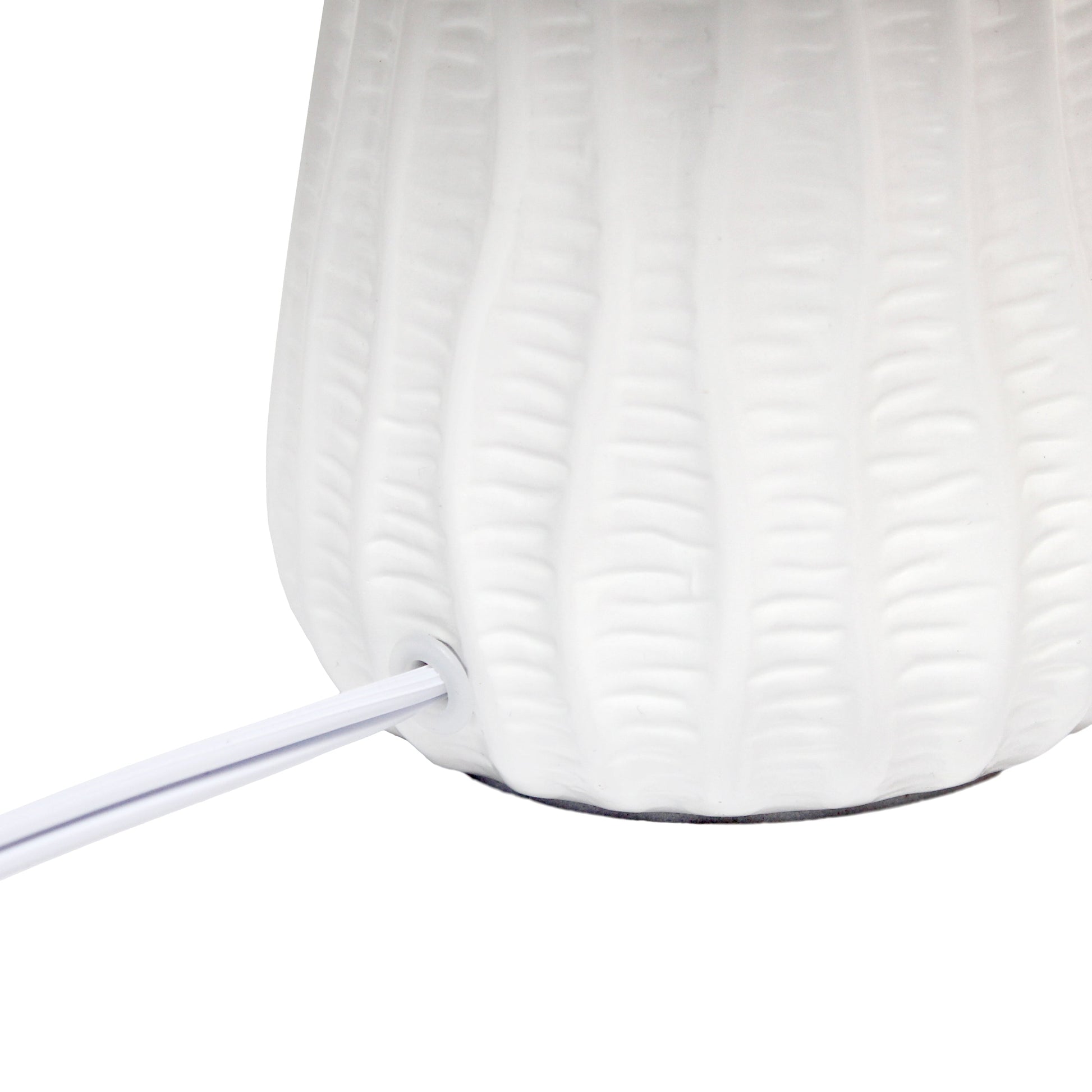 All The Rages Simple Designs Off White 11" Ceramic Texture Pastel Table Lamp With Matching Fabric Shade