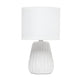All The Rages Simple Designs Off White 11" Ceramic Texture Pastel Table Lamp With Matching Fabric Shade