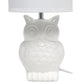 All The Rages Simple Designs Off White 13" Ceramic Owl Table Lamp With Matching Fabric Shade