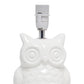 All The Rages Simple Designs Off White 13" Ceramic Owl Table Lamp With Matching Fabric Shade