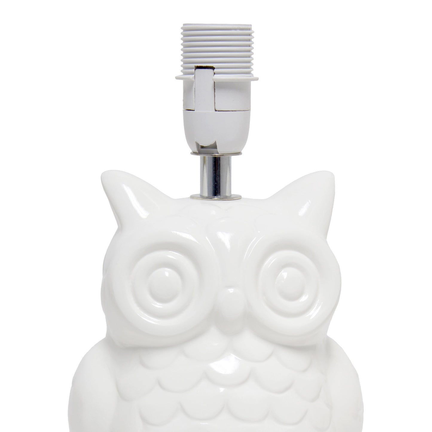 All The Rages Simple Designs Off White 13" Ceramic Owl Table Lamp With Matching Fabric Shade