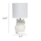 All The Rages Simple Designs Off White 13" Ceramic Owl Table Lamp With Matching Fabric Shade
