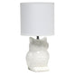 All The Rages Simple Designs Off White 13" Ceramic Owl Table Lamp With Matching Fabric Shade