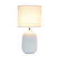 All The Rages Simple Designs Off White 20" Ceramic Purled Texture Table Lamp With White Fabric Drum Shade