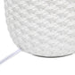 All The Rages Simple Designs Off White 20" Ceramic Purled Texture Table Lamp With White Fabric Drum Shade