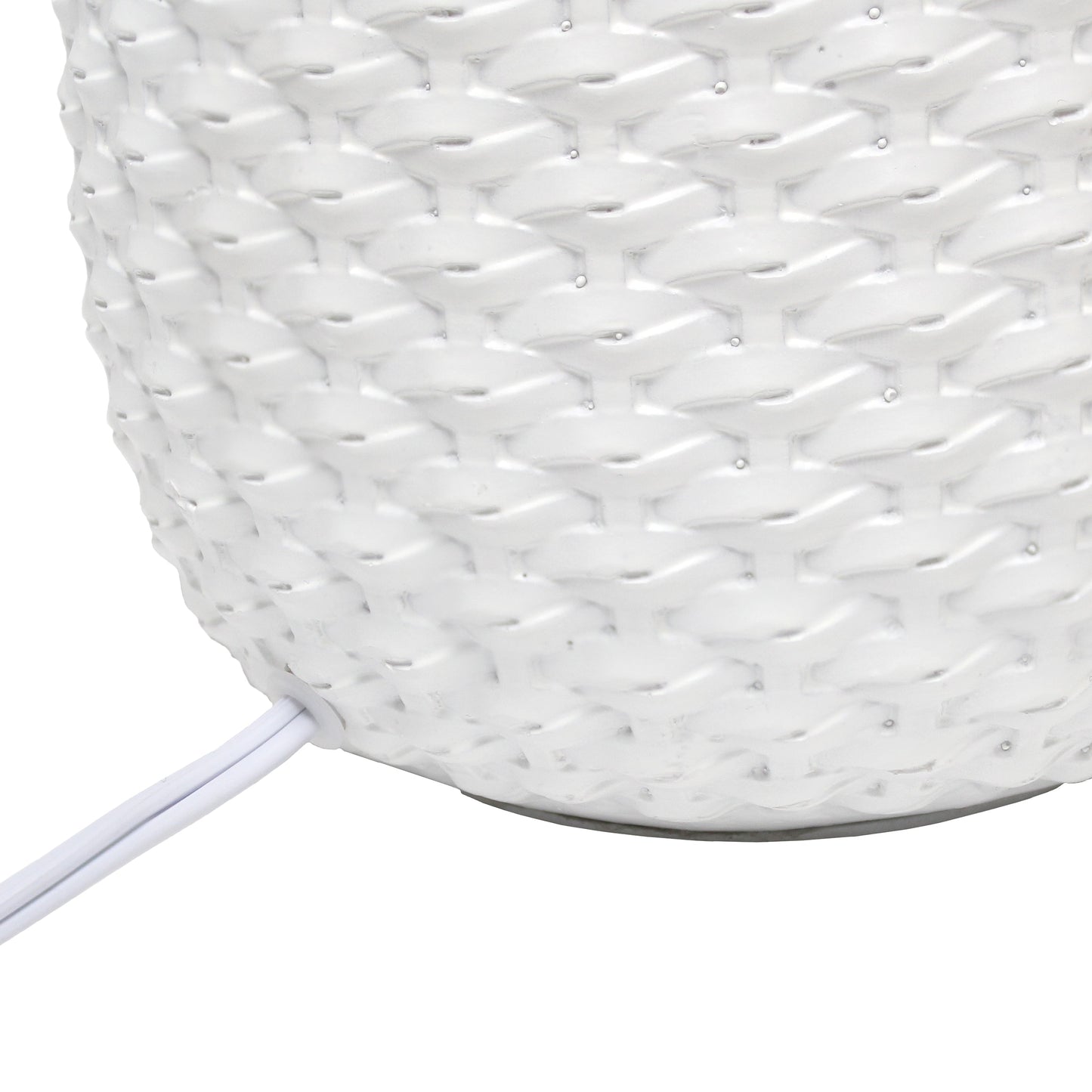 All The Rages Simple Designs Off White 20" Ceramic Purled Texture Table Lamp With White Fabric Drum Shade