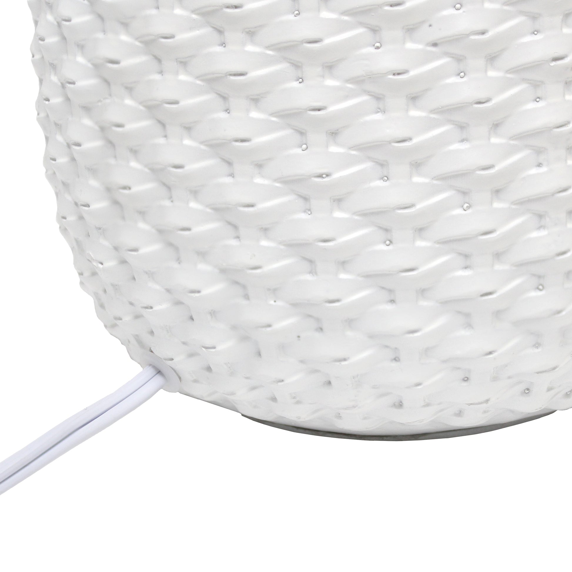 All The Rages Simple Designs Off White 20" Ceramic Purled Texture Table Lamp With White Fabric Drum Shade