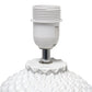 All The Rages Simple Designs Off White 20" Ceramic Purled Texture Table Lamp With White Fabric Drum Shade