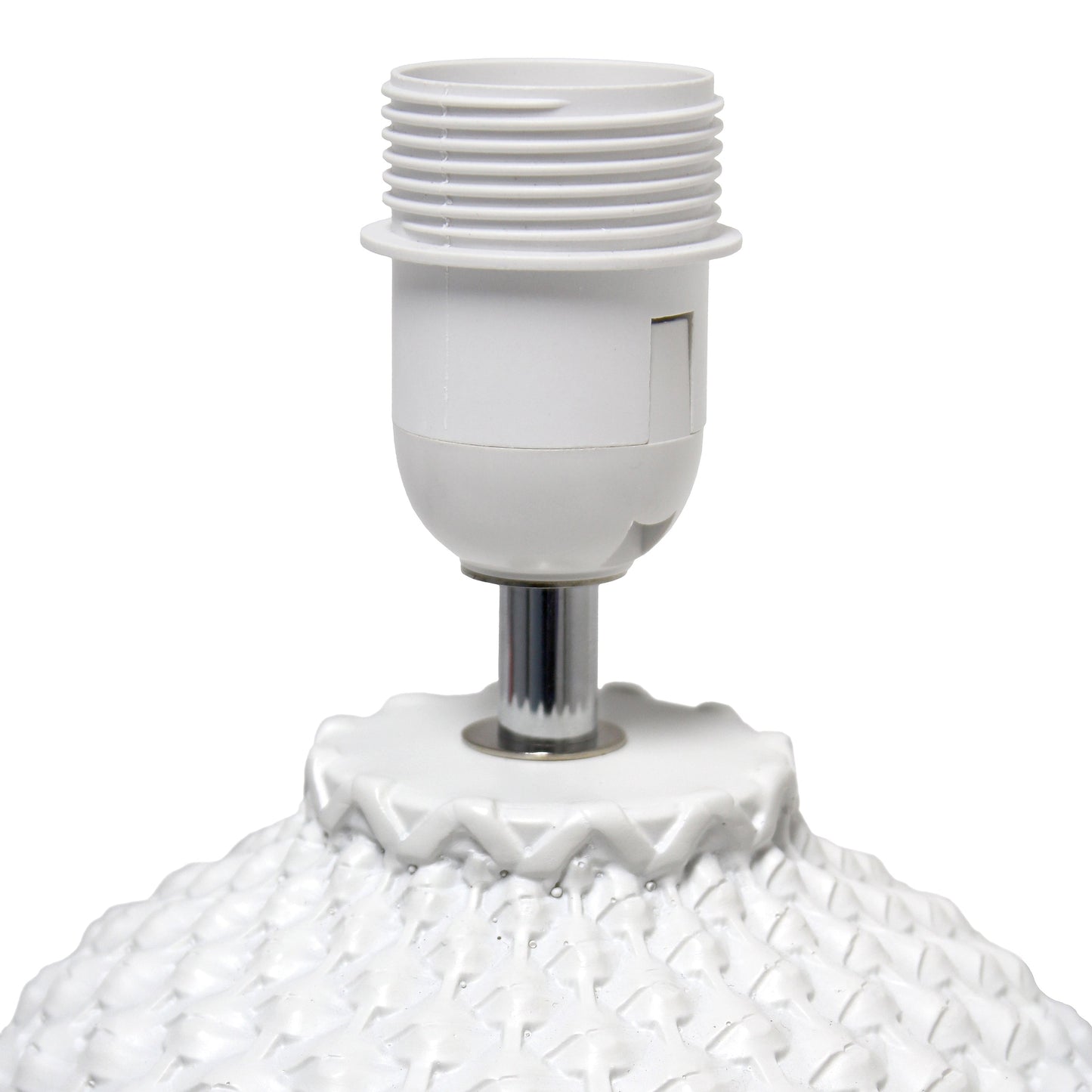 All The Rages Simple Designs Off White 20" Ceramic Purled Texture Table Lamp With White Fabric Drum Shade