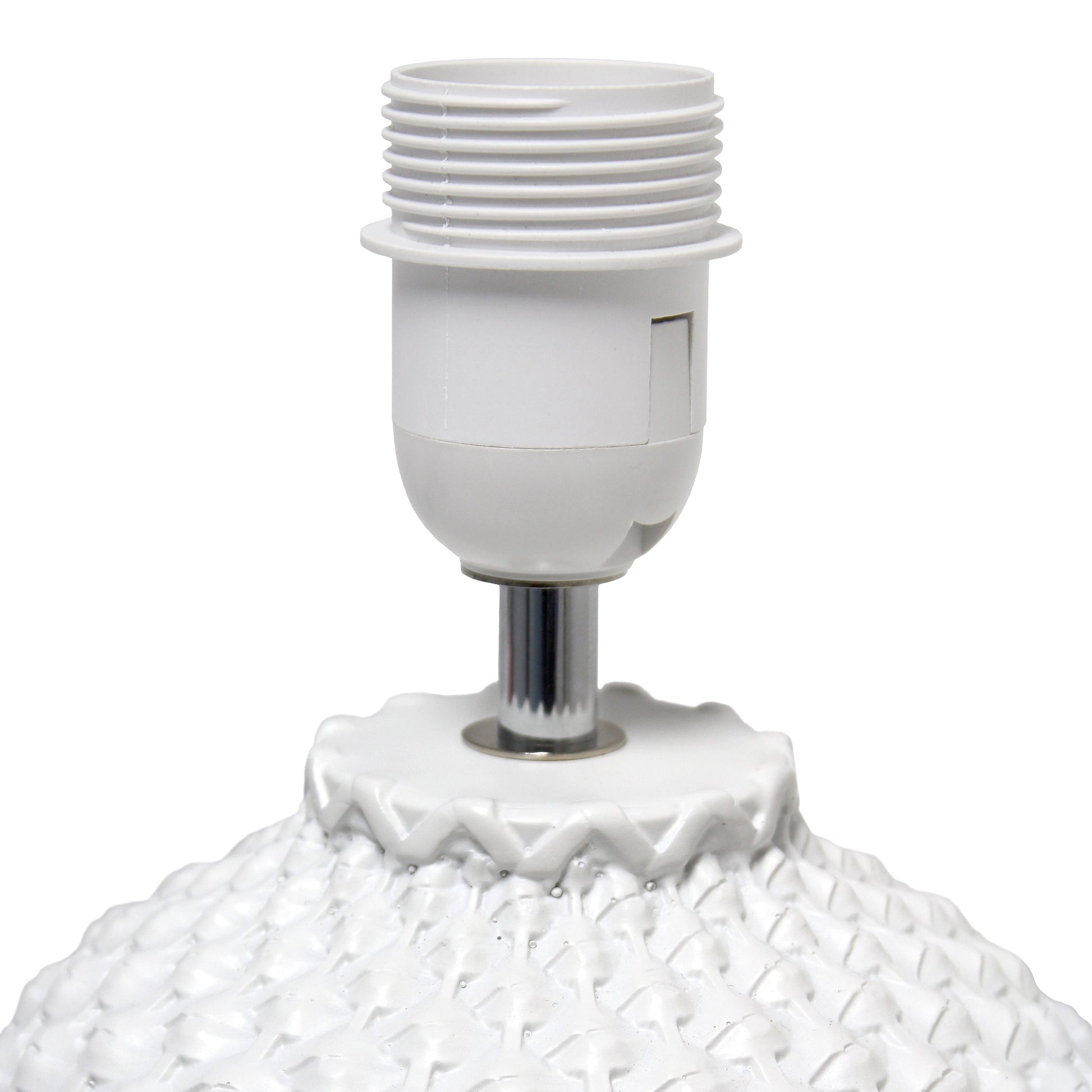 All The Rages Simple Designs Off White 20" Ceramic Purled Texture Table Lamp With White Fabric Drum Shade