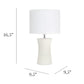 All The Rages Simple Designs Off-White Ceramic Hourglass Table Lamp