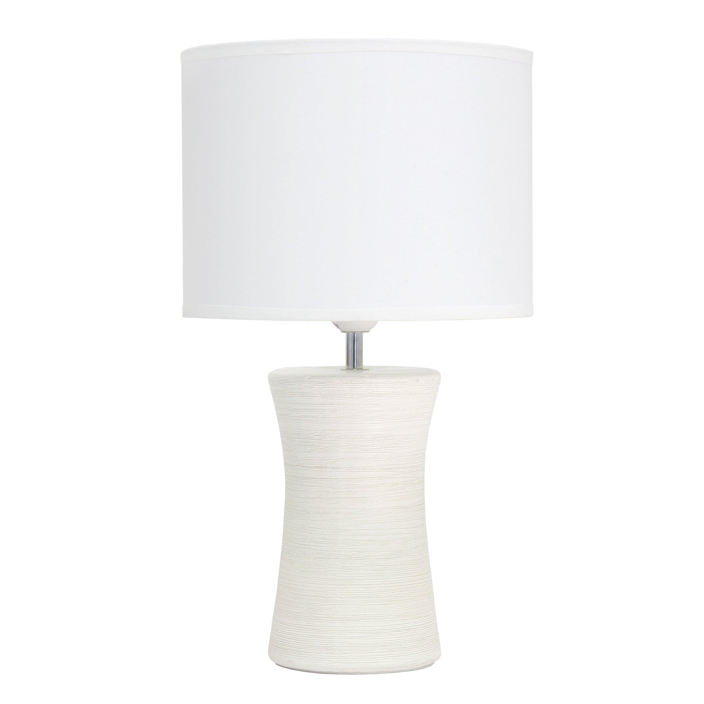 All The Rages Simple Designs Off-White Ceramic Hourglass Table Lamp