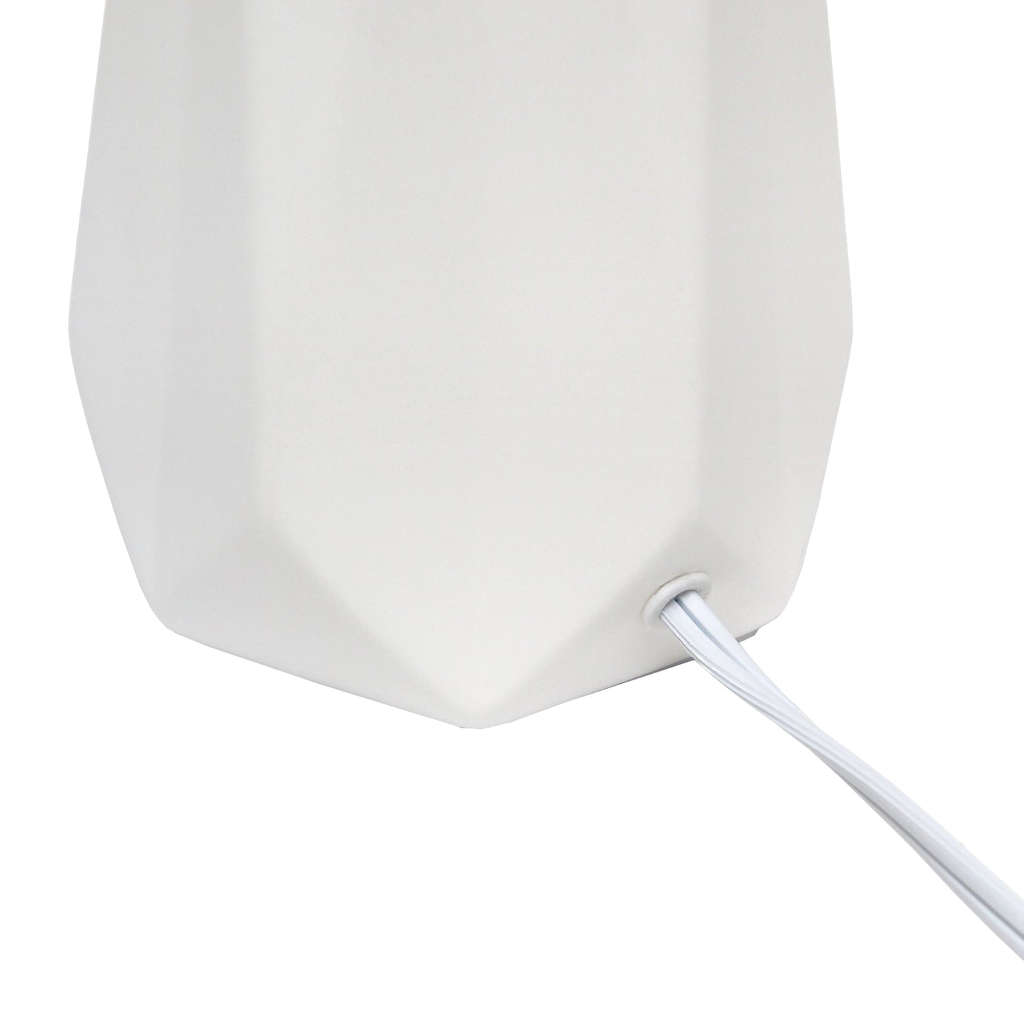 All The Rages Simple Designs Off-White Ceramic Prism Table Lamp