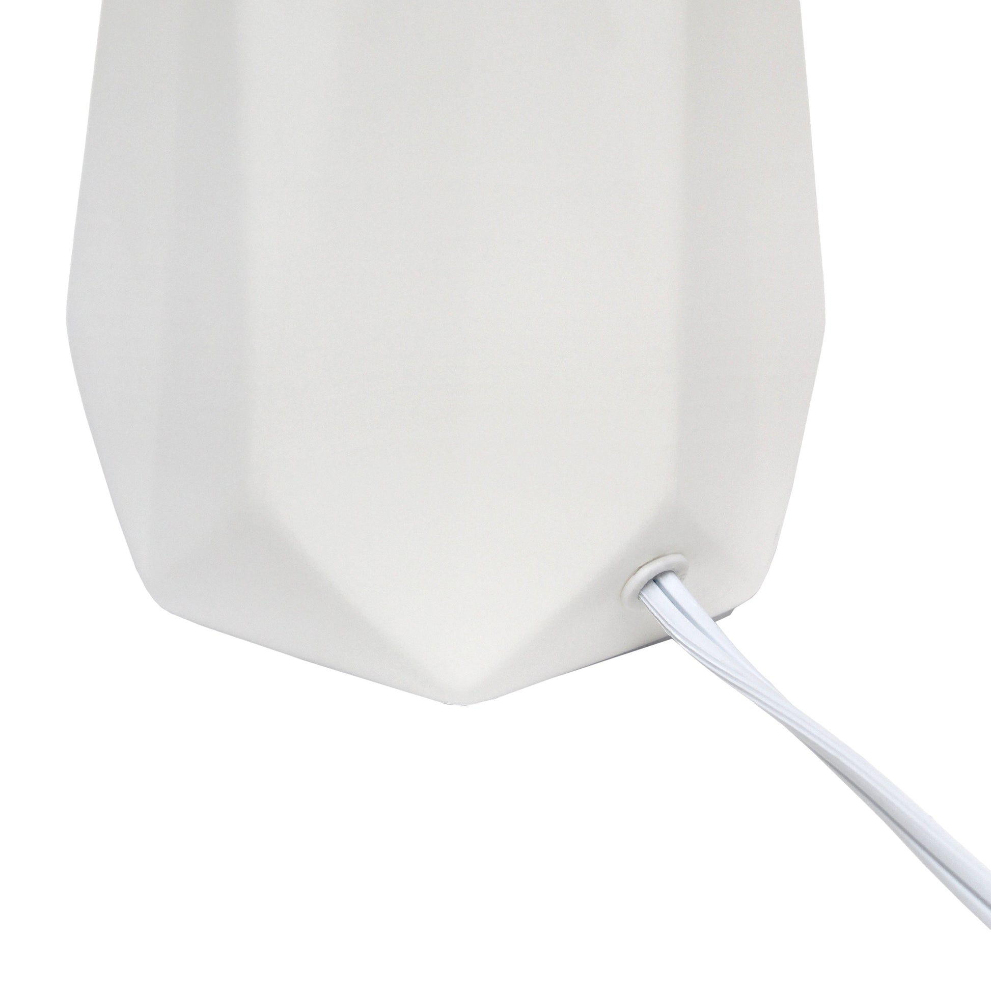 All The Rages Simple Designs Off-White Ceramic Prism Table Lamp