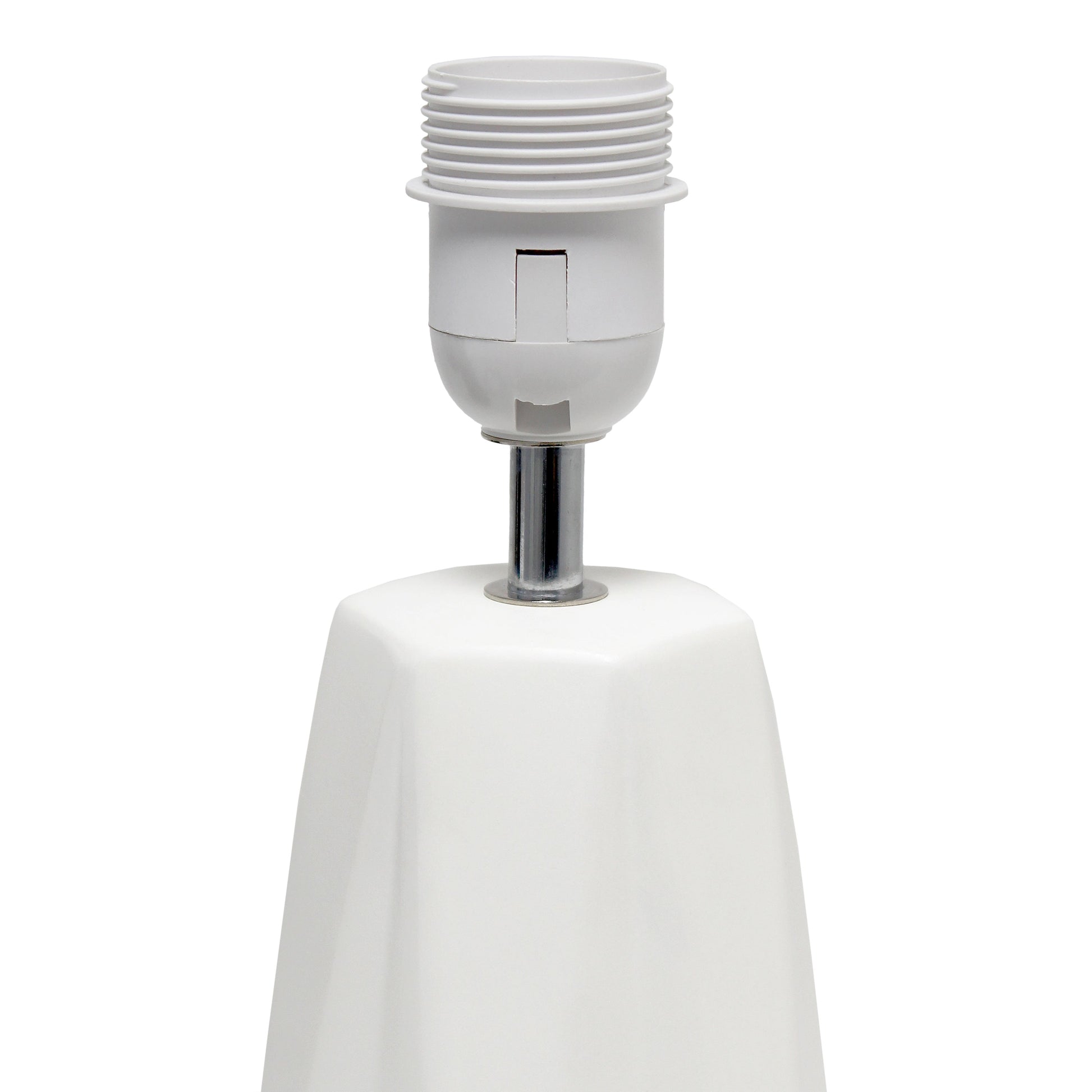 All The Rages Simple Designs Off-White Ceramic Prism Table Lamp