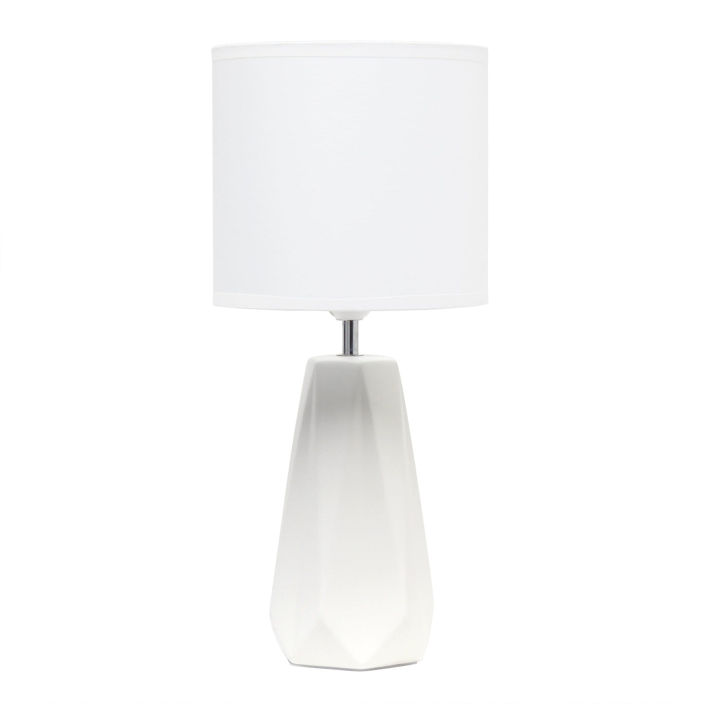 All The Rages Simple Designs Off-White Ceramic Prism Table Lamp