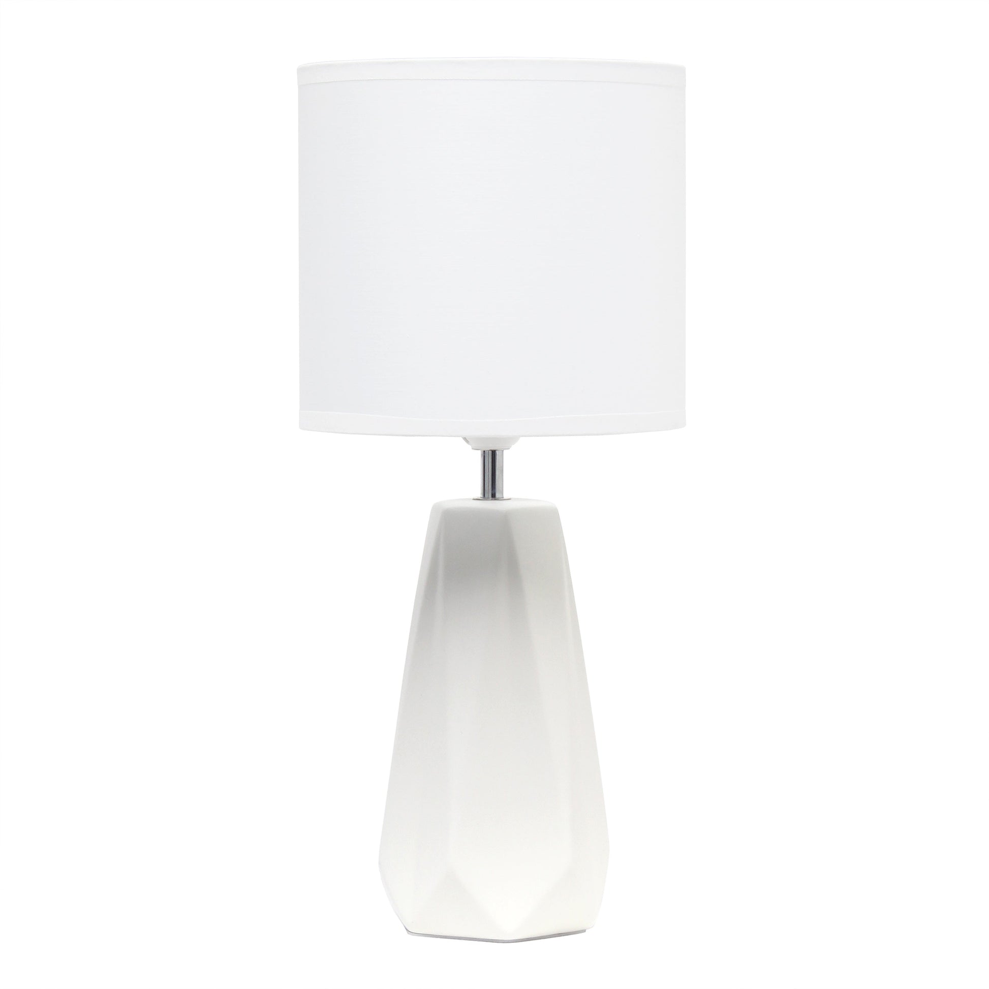 All The Rages Simple Designs Off-White Ceramic Prism Table Lamp
