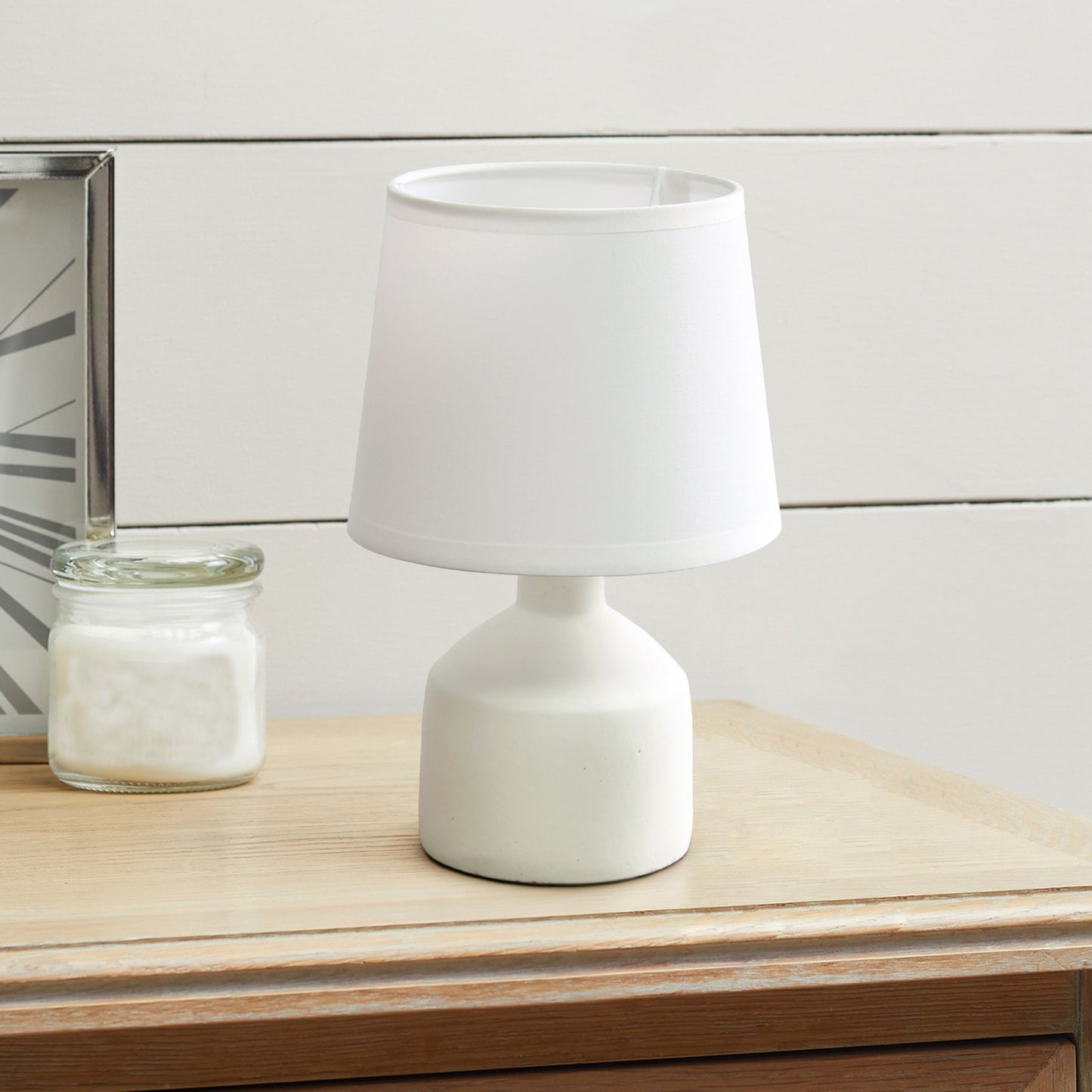 All The Rages Simple Designs Off-White Mini Bocksbeutal Concrete Table Lamp