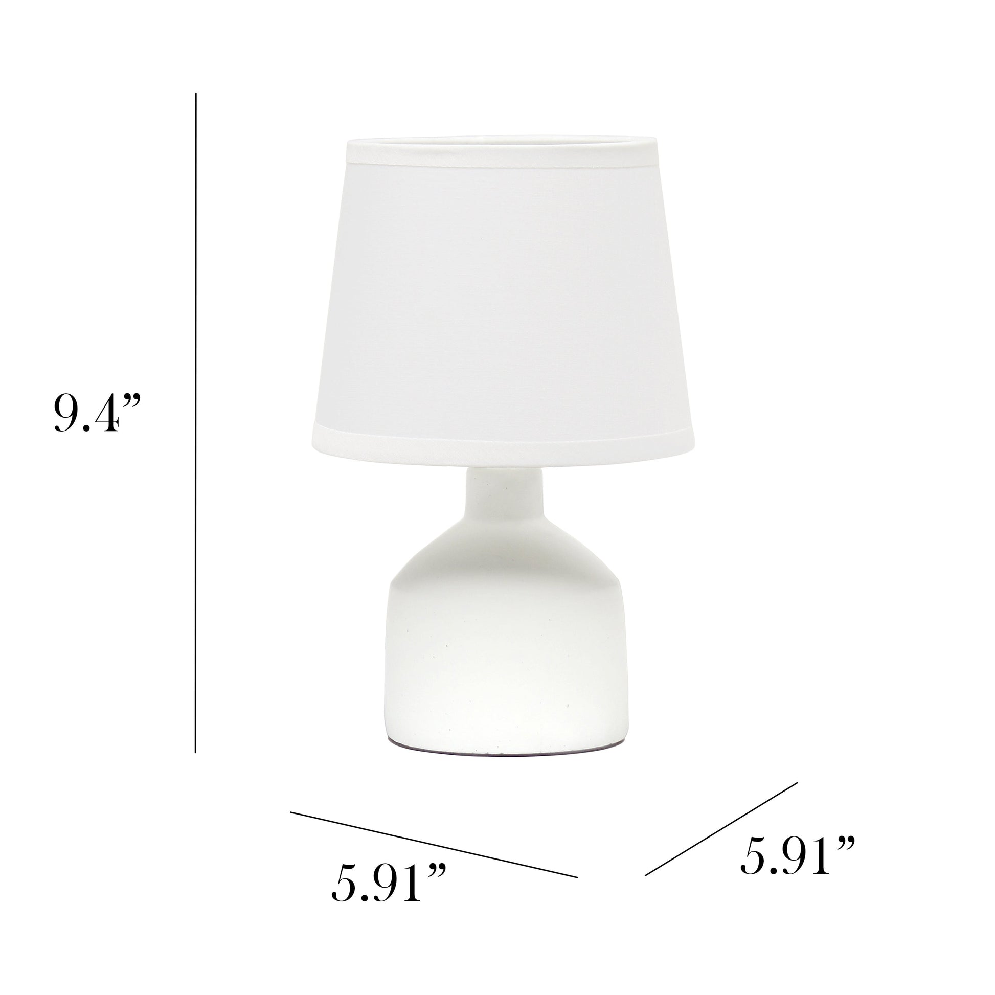 All The Rages Simple Designs Off-White Mini Bocksbeutal Concrete Table Lamp