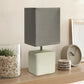 All The Rages Simple Designs Off-White Petite Faux Stone Table Lamp With Gray Fabric Shade
