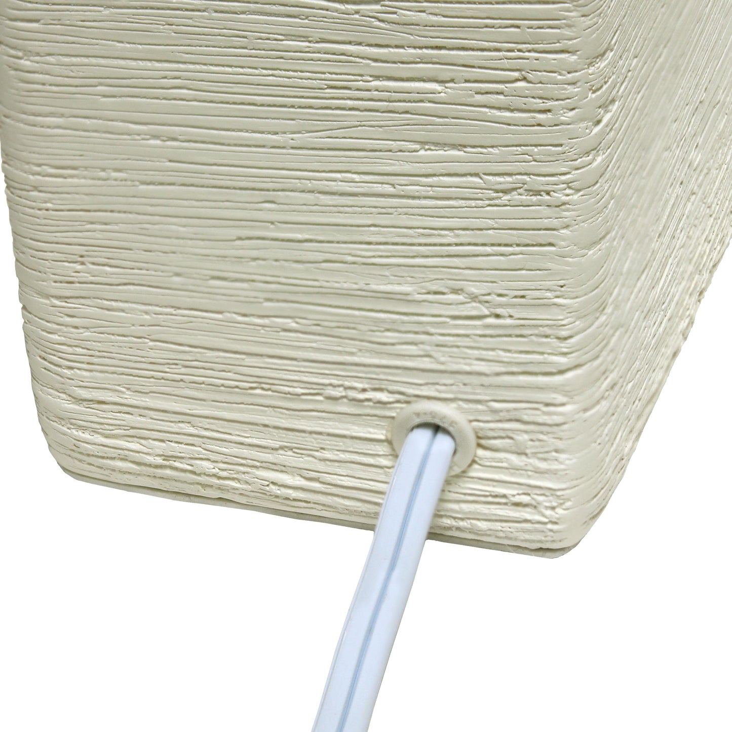 All The Rages Simple Designs Off-White Petite Faux Stone Table Lamp With Gray Fabric Shade