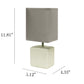 All The Rages Simple Designs Off-White Petite Faux Stone Table Lamp With Gray Fabric Shade