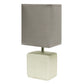 All The Rages Simple Designs Off-White Petite Faux Stone Table Lamp With Gray Fabric Shade