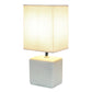 All The Rages Simple Designs Off-White Petite Faux Stone Table Lamp With White Fabric Shade